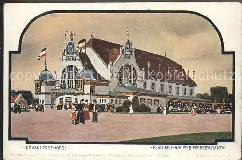 Ausstellung Industrie Gewerbe Kunst Duesseldorf 1902  Festhalle Hauptbierrestaurant Kat. Duesseldorf