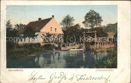 Kannomuehle Spreewald Wasserstrasse Schleuse Kat. Burg Spreewald