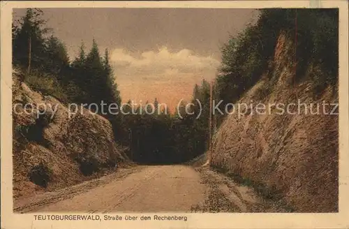 dg22817 Teutoburgerwald Strasse ueber den Rechenberg Kategorie. Detmold Alte Ansichtskarten