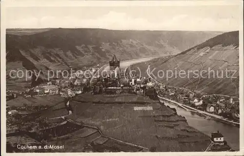 Cochem Mosel Moselpanorama mit Burg Kat. Cochem