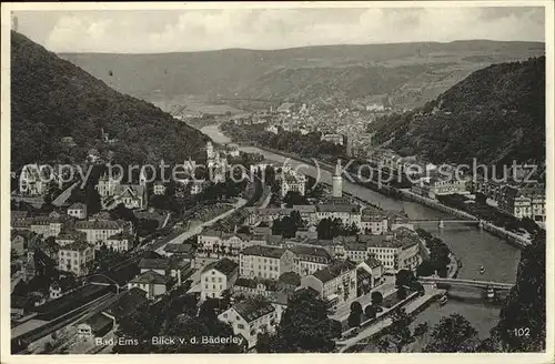 Bad Ems Lahn von der Baederley Kat. Bad Ems