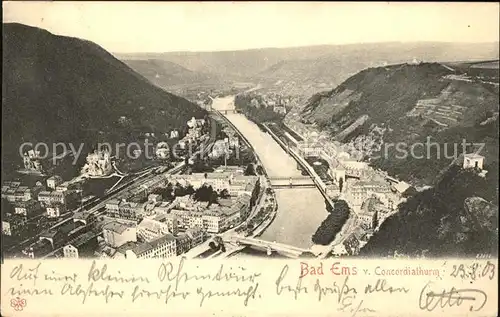 Bad Ems Lahn vom Concordiaturm Kat. Bad Ems