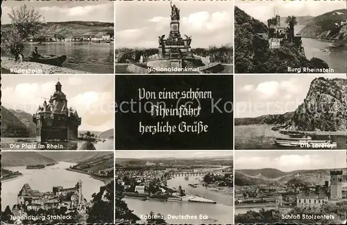 Rheinland Pfalz Ruedesheim Nationalden Burg Rheinstein Die Pfalz Die Loreley Jugendburg Stahleck Koblenz Dt Eck Schloss Stolzenfels Kat. 