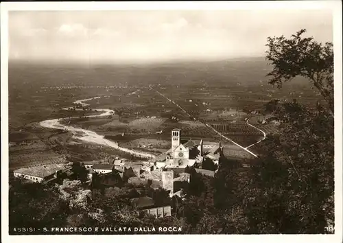 Assisi Umbria San Francesco e Vallata dalla Rocca Basilika Kat. Assisi