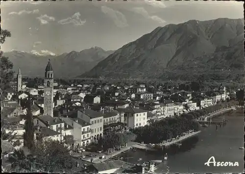 Ascona TI Ortsansicht mit Kirche Lago Maggiore / Ascona /Bz. Locarno