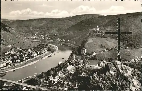 Cochem Mosel Blick vom Pinnerkreuz aus Kat. Cochem