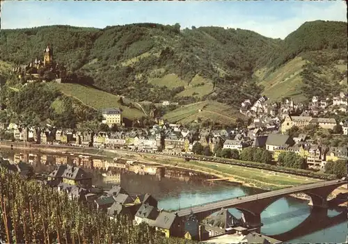 Cochem Mosel Panorama mit Moselbruecke Kat. Cochem