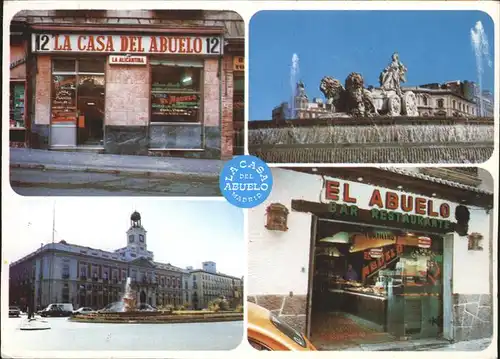 Madrid Spain Bar Restaurante "La Casa del Abuelo" Monumento Fuente Kat. Madrid