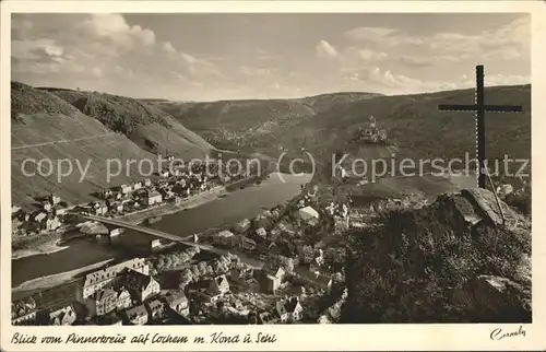 Cochem Mosel Blick vom Pinnerkreuz Kat. Cochem