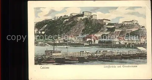 Coblenz Koblenz Schiffbruecke Ehrenbreitenstein Kat. Koblenz Rhein