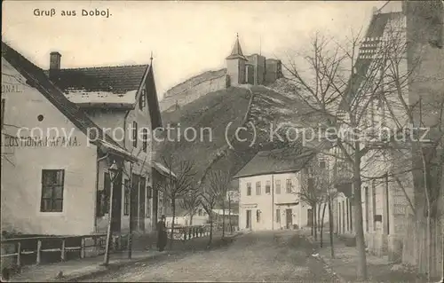 Doboj Srpska Strassenpartie mit Burg Kat. Bosnien Herzegowina