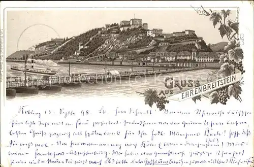 Coblenz Koblenz Festung Ehrenbreitstein Kat. Koblenz Rhein