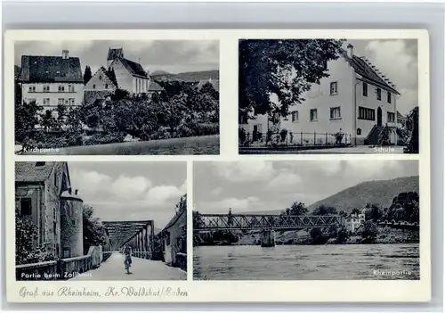 Rheinheim Rheinheim Zollhaus Kirche Schule Bruecke x / Kuessaberg /Waldshut LKR