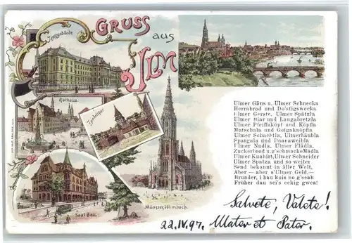 Ulm Donau Ulm Donau Justizgebaeude Zundelthor Rathaus Muenster x / Ulm /Alb-Donau-Kreis LKR