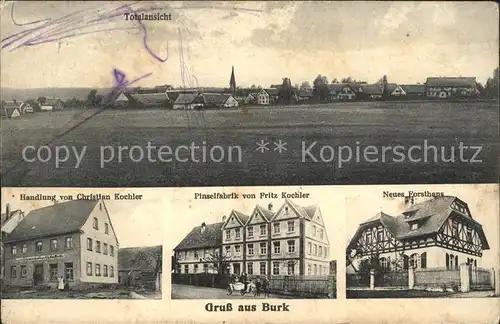 Burk Mittelfranken Handlung von Chrstian Kochler Pinselfabrik Fritz Kochler Neues Forsthaus / Burk /Ansbach LKR