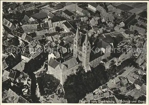 Quedlinburg Fliegeraufnahme Schloss und Dom / Quedlinburg /Harz LKR