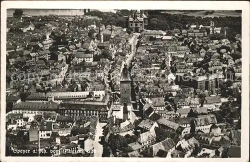 Speyer Rhein Fliegeraufnahme / Speyer /Speyer Stadtkreis