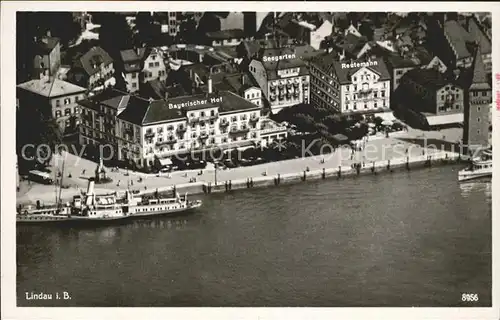 Lindau Bodensee Hotel Restaurant Bayerischer Hof Faehre Fliegeraufnahme / Lindau (Bodensee) /Lindau LKR