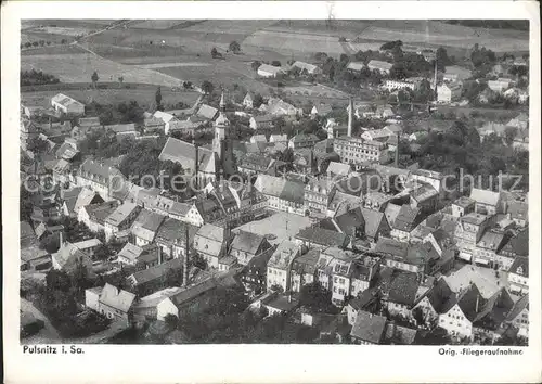 Pulsnitz Sachsen Kirche Fliegeraufnahme / Pulsnitz /Bautzen LKR