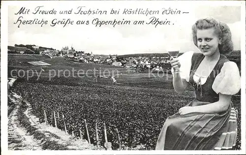 Oppenheim Wein Junge Frau / Oppenheim Rhein /Mainz-Bingen LKR