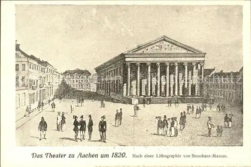 Aachen Lithographie um 1820 Theater / Aachen /Aachen LKR