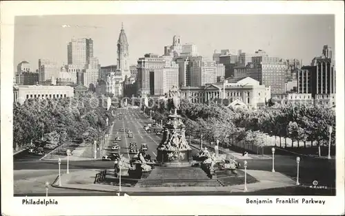 Philadelphia Pennsylvania Benjamin Franklin Parkway Monument Skyline Kat. Philadelphia