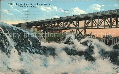 Spokane Washington Lower Falls Bridge Kat. Spokane