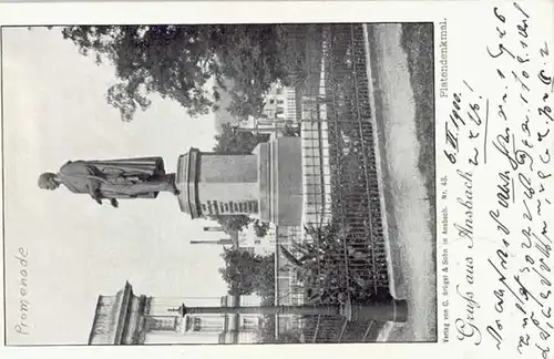 Ansbach Mittelfranken Ansbach Platen Denkmal  x / Ansbach /Ansbach LKR