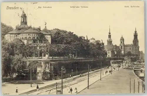 Dresden Dresden Belvedere Bruehlsche Terrasse Hofkirche x / Dresden Elbe /Dresden Stadtkreis