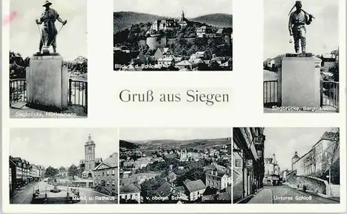 Siegen Westfalen Siegen Huettenmann Bergmann Markt Rathaus x / Siegen /Siegen-Wittgenstein LKR