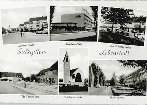 Lebenstedt Lebenstedt Kaufhaus Hertie Berliner Strasse St Johannis Kirche * / Salzgitter /Salzgitter Stadtkreis