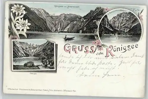 Koenigssee Koenigssee Berchtesgaden Obersee St. Bartholomae x 1896 / Schoenau a.Koenigssee /Berchtesgadener Land LKR