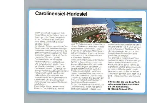 Carolinensiel Ostfriesl Luftaufnahme /  /