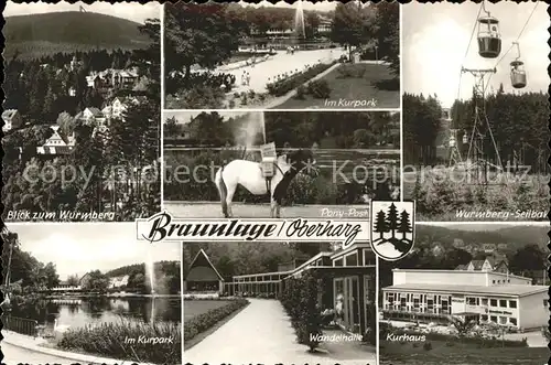 Braunlage Pony Post Wurmberg Seilbahn Kurhaus Wandelhalle Kurpark Schwanenteich Hoehenluftkurort Kat. Braunlage Harz