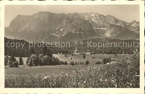 Klais Schloss Elmau mit Wettersteinwand Kat. Kruen