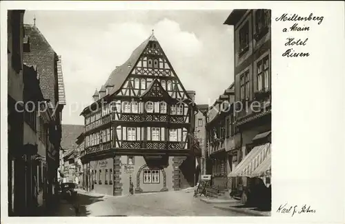 Miltenberg Main Hotel Riesen aeltestes Gasthaus Deutschlands 12. Jahrhundert Fachwerkhaus Kat. Miltenberg