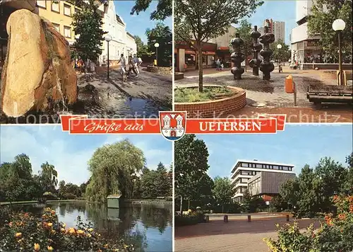 Uetersen Brunnen Skulptur Teich Marktplatz Rosenstadt Kat. Uetersen