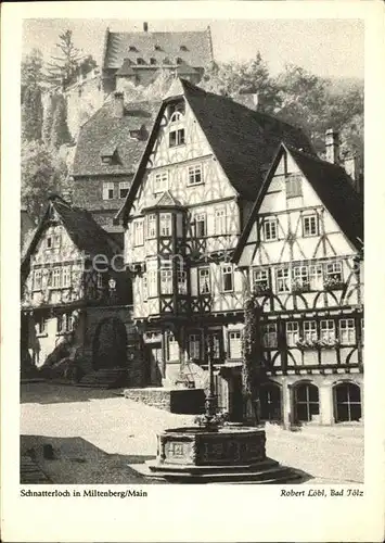 Miltenberg Main Schnatterloch Fachwerkhaeuser Brunnen Kat. Miltenberg