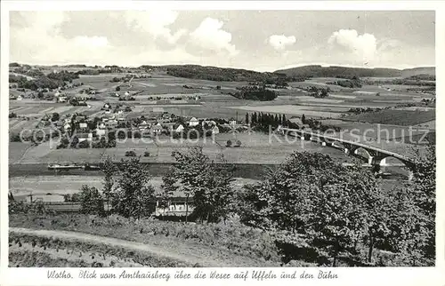 Vlotho Ausblick auf Weser Uffeln Buehn Kat. Vlotho