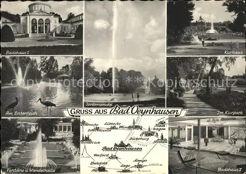 Bad Oeynhausen Ententeich Wandelhalle Badehaus Kurpark Kurhaus Kat. Bad Oeynhausen