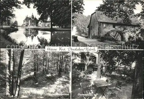 Huenxe Schloss Gartrop Muehle Wald und Gartenpartie Kat. Huenxe