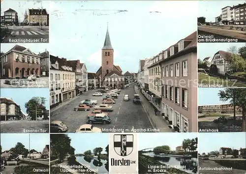 Dorsten Recklinghauser tor Heimatmuseum Essener Tor Ostwall Marktplatz Agatha Kirche Ostwall Winksmuehle Amtshaus Lippe Seitenkanal Kat. Dorsten