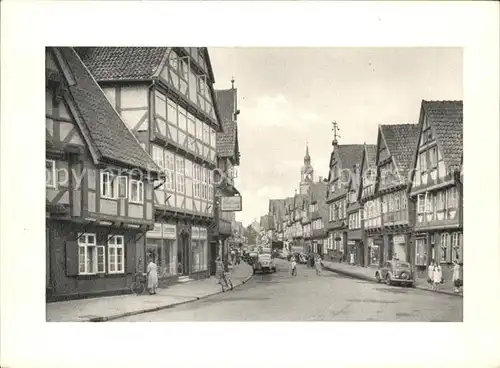 Celle Niedersachsen Zoellnerstrasse mit alten Fachwerkhaeusern / Celle /Celle LKR