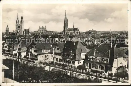 Speyer Rhein Teilansicht mit Dom Kat. Speyer