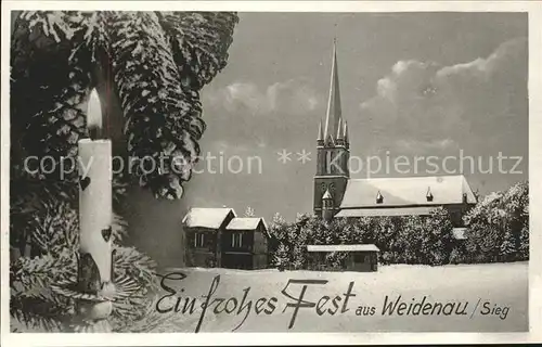 Weidenau Sieg mit Kirche Kat. Siegen