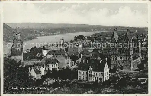 Andernach Total mit Kranenberg Rheinpanorama Kat. Andernach