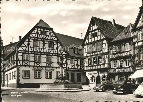 Bretten Baden Marktplatz Autos Kat. Bretten