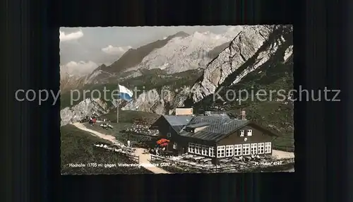 Garmisch Partenkirchen Hochalm gegen Wetterstein und Alpspitze Kat. Garmisch Partenkirchen