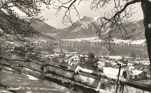 Schliersee mit Jaegerkamp und Brecherspitz Kat. Schliersee