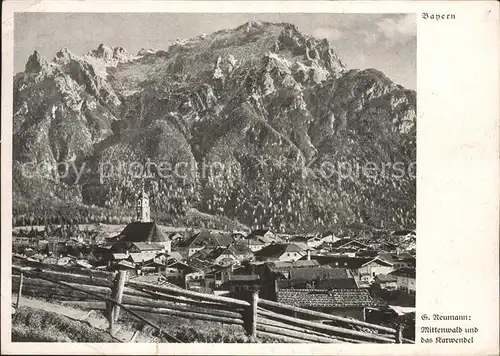 Mittenwald Bayern mit Karwendel Kat. Mittenwald